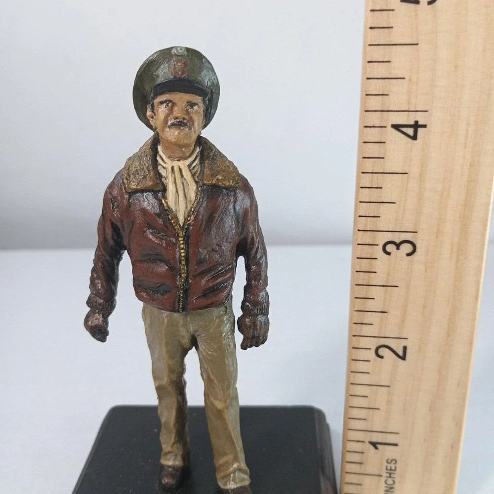 Hand painted Cast Iron WWII US Army Air Corp Aviator Officer Toy Soldier 4.5